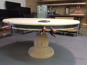 Custom designed pine table