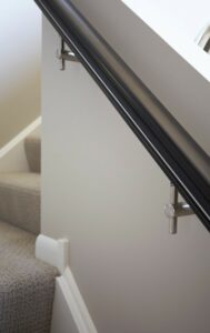 black and stainless handrail