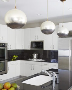 white & stainless steel kitchen